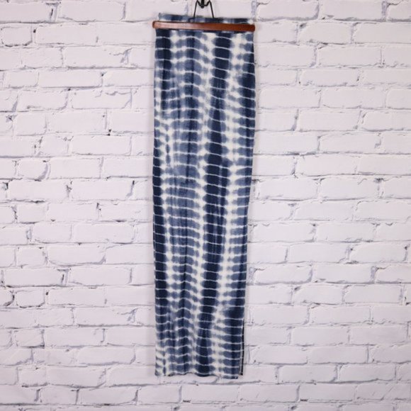 2/$20 White blue tie dye high waist maxi skirt b9 - Picture 6 of 8